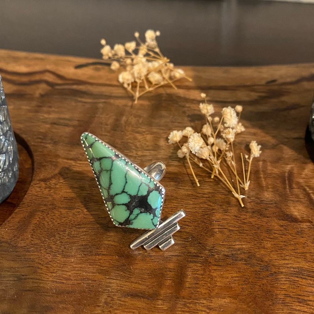 Headed to Consign 8/14 Mountain Rays Handmade Sterling Silver & Turquoise Ring